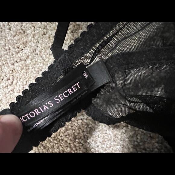 Victoria's Secret Teddy Bodysuit Black Ruffled Sheer Multicolored Bows 34C - Picture 8 of 8